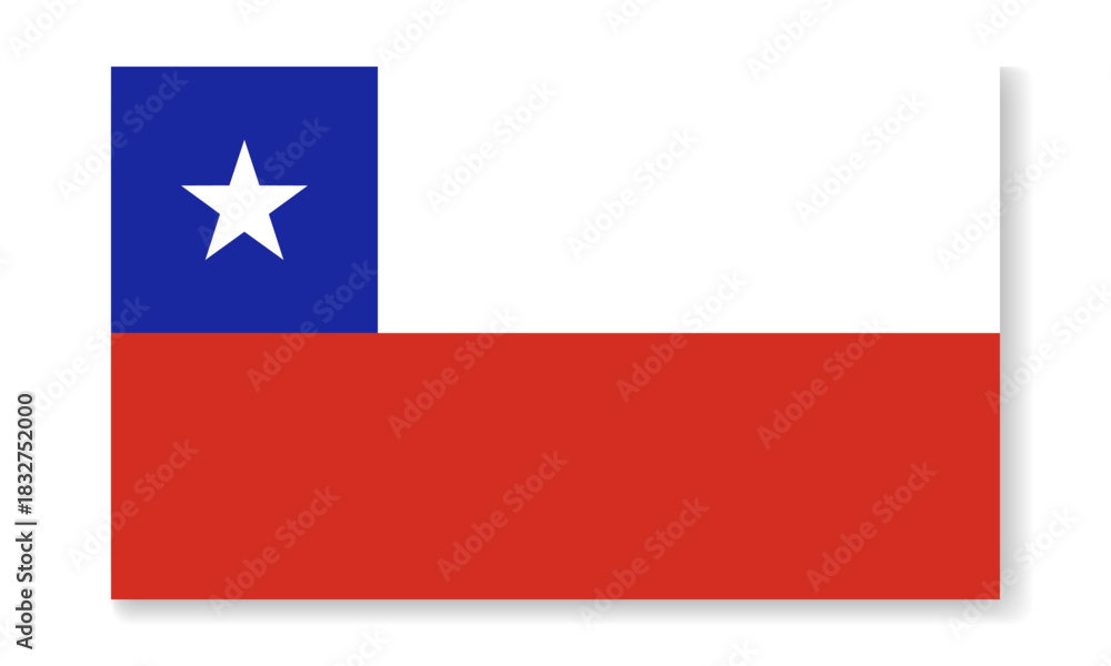 Naklejka premium National flag of Chile in flat style. Vector flat illustration.