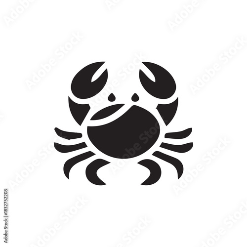 minimalist crab logo with white background