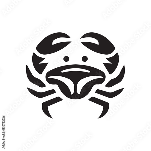 minimalist crab logo with white background