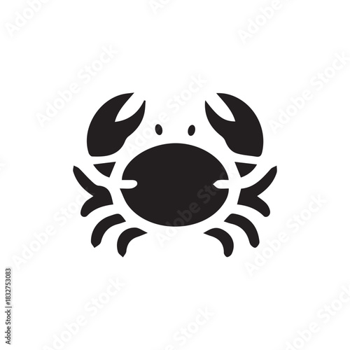 minimalist crab logo with white background