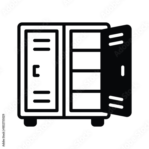 Icon of school locker symbolizing student storage, organization, and campus facilities