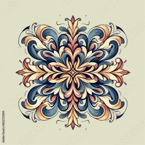 Abstract floral symmetry motif