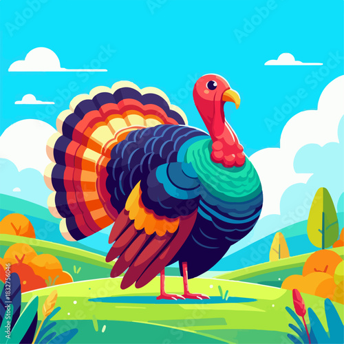 vector illustration of turkey bird