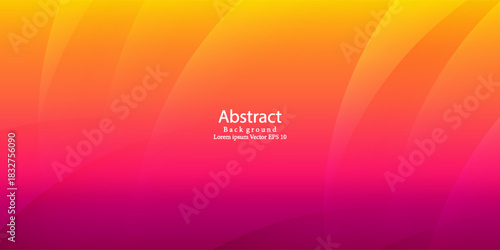 Vibrant Yellow Orange Pink Gradient Abstract Background with Smooth Wave Shapes. Suit for banner, web, brochure, pamflet and presentation