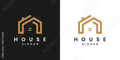 Versatile geometric house logo for real estate branding