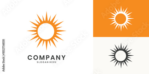 Minimalist sunburst logo icon design