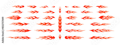 炎のファイヤーパターン｜バイク・車のデカールフレアラインのベクターセット