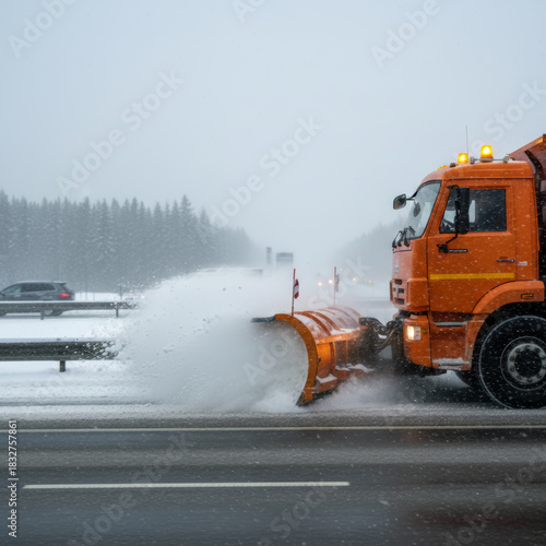 Snowplow on highway