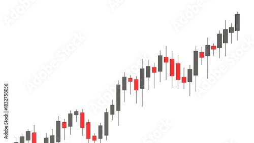 Bullish Candlestick Chart Uptrend – Financial Market, Trading Analysis and Investment Growth Concept