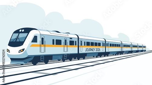 Modern train speeding towards the future, depicting innovation in travel and transportation technology for a cleaner, greener world in 2026