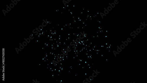 Colorful firework explosion animation on black background in 4K resolution