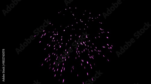 Colorful Fireworks Burst Explosion with Glowing Light Trails on Black Background