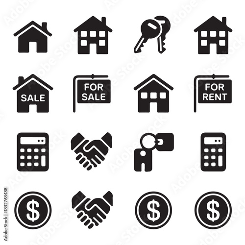 Real estate icon set vector