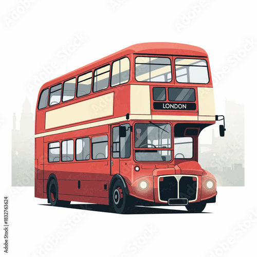 vector illustration of a British double-decker bus