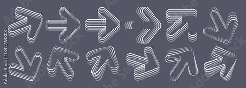 Arrow. Collection of graphic elements. Vector illustration for web design, mobile app, media, etc.