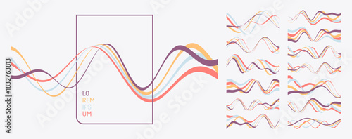 A sound wave or audio signal. An equalizer scale for recording or playback. Vector for brochure, banner, cover, postcard, flyer or presentation.