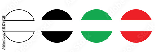 Set of minimalist pause icons with transparent background, depicting multimedia control symbols for user interface designs, apps, and web technology, vector illustration
