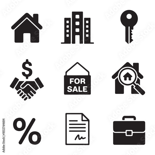 Real estate icon set vector