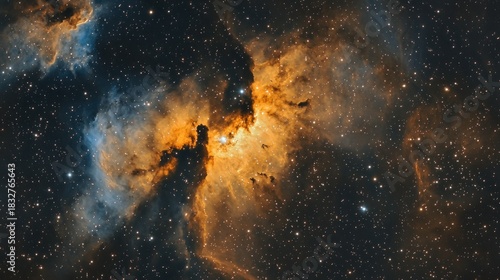 Celestial Tapestry - A Vibrant Nebula Unveiling Cosmic Wonders in Deep Space.