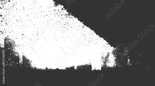 Dark grey background with scattered white speckles and rough textured edges abstract grunge