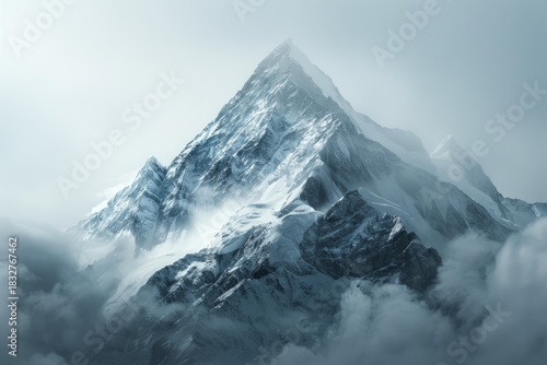 Wallpaper Mural Stunning snow capped mountain peak rising above the clouds, creating a breathtaking view of nature's grandeur Torontodigital.ca