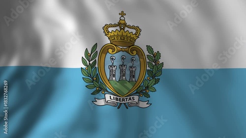 San marino flag waving gently in the wind