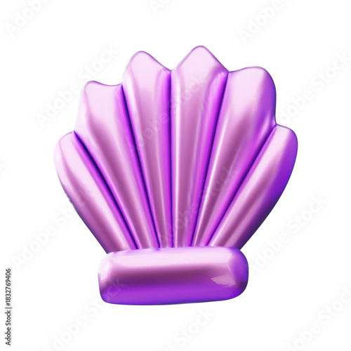 3D glossy minimalist abstract seashell