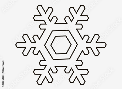 Geometric outline snowflake icon for winter design