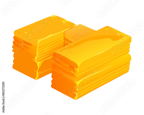 A stack of yellow folders and files with a sticky note is a common office object