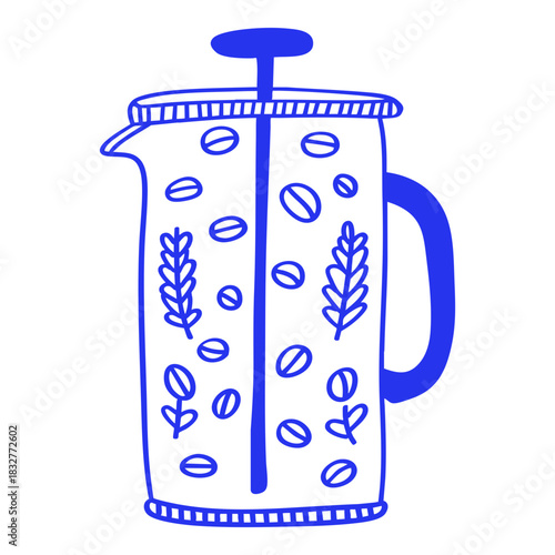 Doodle Illustration of French Press