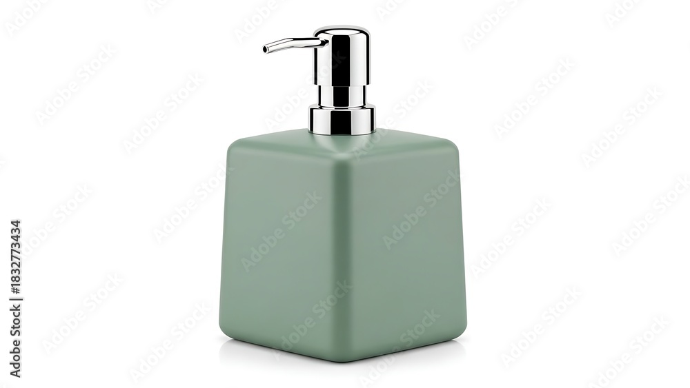 Obraz premium Sleek Green Liquid Soap Dispenser with Chrome Pump