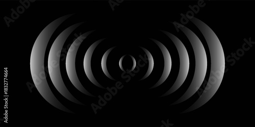 sensor waves set icon on grid transparent, ripple white color, sound wave light effect, radar and sonar digital technology, vector illustration