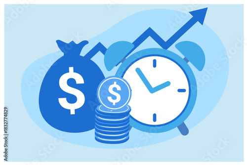Financial management, business growth and planning vector illustration