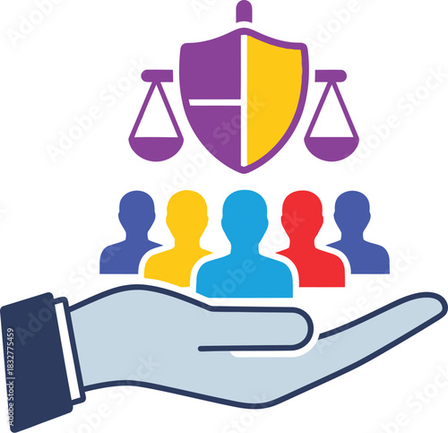 Protecting people with justice and security in a hand