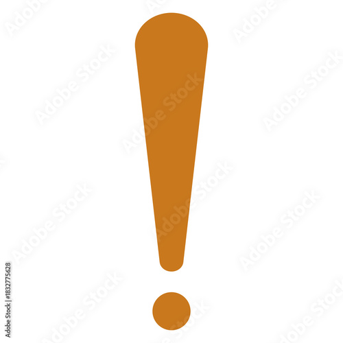 A single exclamation point in a brown tone, standing out on a background. A visual symbol representing alert and important information.