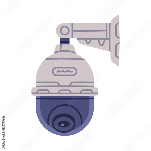 Wireless Security Camera as Closed-circuit Television Transmitting Video and Audio Signal Vector Illustration