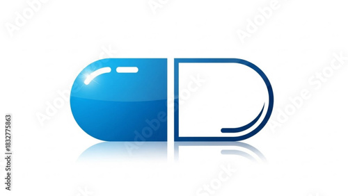 Blue and white capsule pill medication pharmaceutical drug healthcare medicine remedy treatment 100 characters