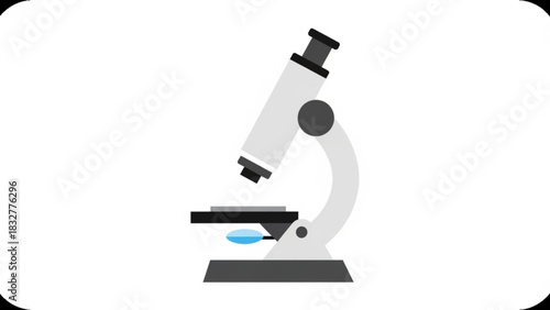 Microscope science lab equipment vector illustration for scientific research and analysis tool use