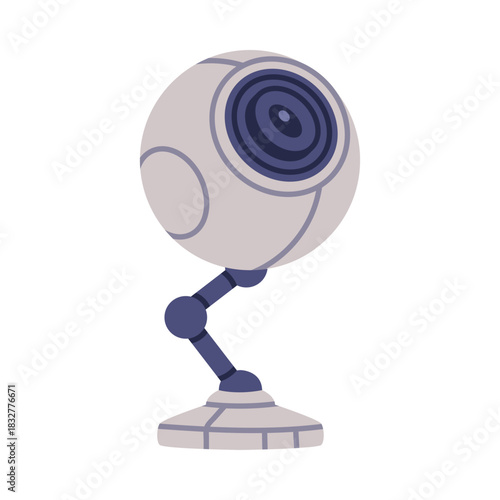 Wireless Security Camera as Closed-circuit Television Transmitting Video and Audio Signal Vector Illustration