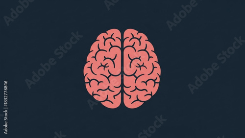 Brain health illustration for mental wellness and cognitive function concept and psychology study aid