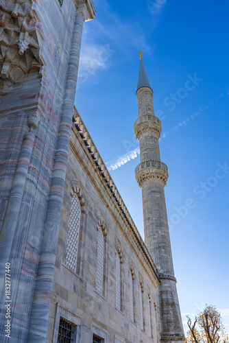 Istanbul, Turkey. Blue Mosque is the most important mosque in Istanbul. It is considered an outstanding example of Islamic and world architecture.