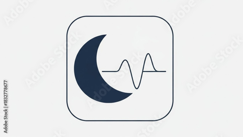 Sleep analysis app icon design featuring moon and sleep wave for sleep tracking and health monitoring app 100