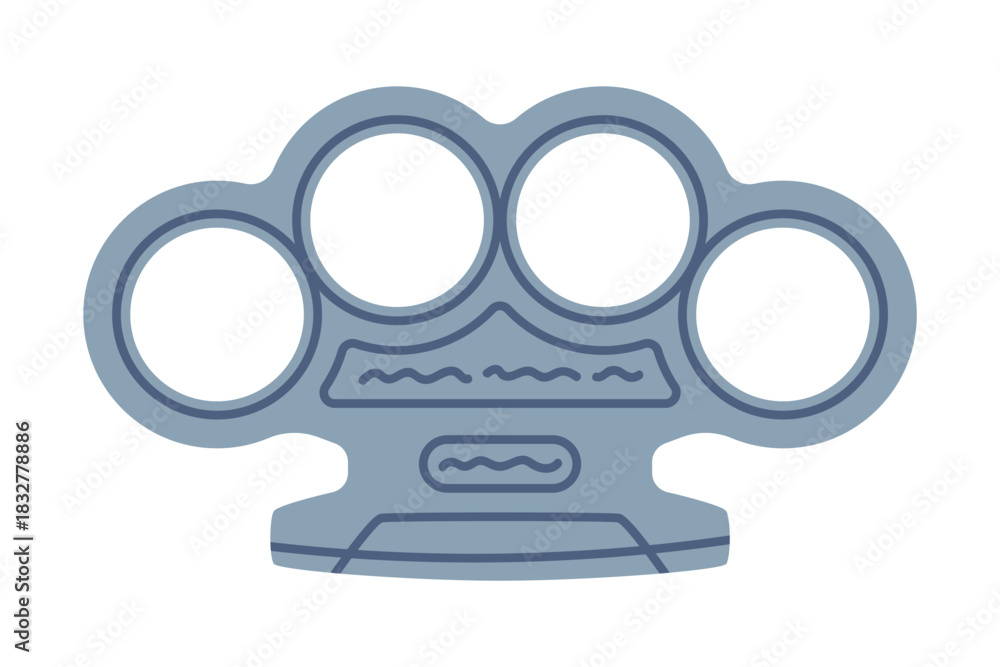 Fototapeta premium Self-defense Knuckles Tool and Equipment for Protection Vector Illustration