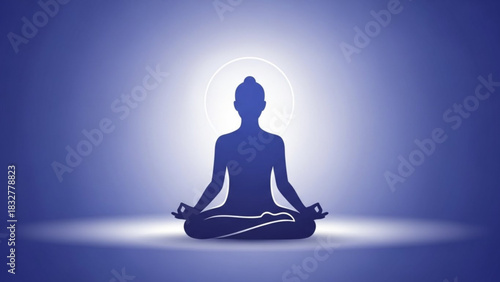 Yoga meditation silhouette for wellness and mindfulness practices for inner peace and health