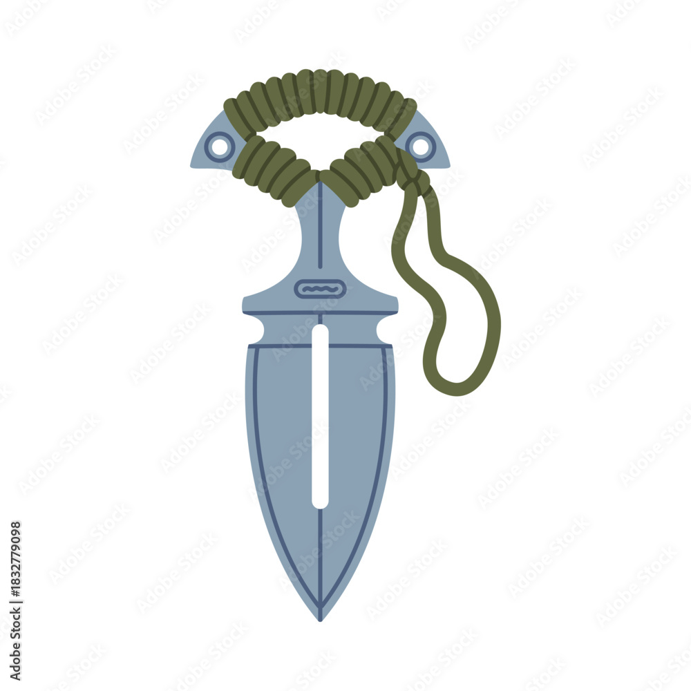 Obraz premium Knife as Self-defense Tool and Equipment for Protection Vector Illustration