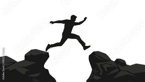 Man jumping over a gap