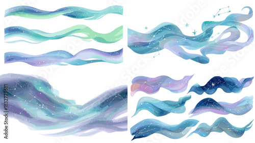 Soft watercolor waves in gentle flowing lines featuring pastel hues, airy textures, and dreamy movement ideal for nature art, abstract backgrounds, and calming design projects.
