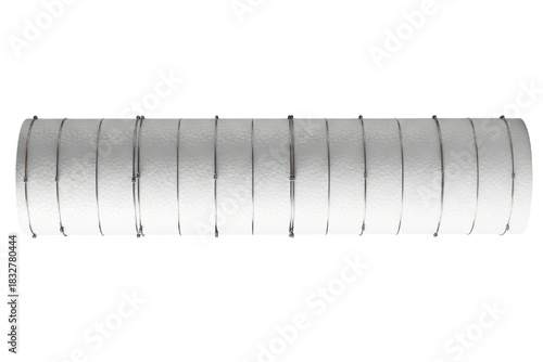 White thermal pipe insulation with a textured honeycomb pattern on a transparent background