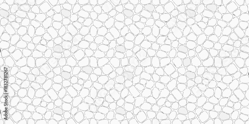 Abstract white pebble mosaic texture background with irregular shapes and subtle outlines