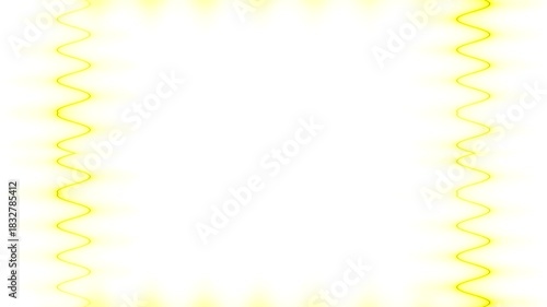 Abstract Yellow Wave Frame Design Digital Art